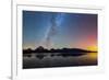 Northern Lights over Jackson Lake Pano-Darren White Photography-Framed Photographic Print