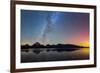 Northern Lights over Jackson Lake Pano-Darren White Photography-Framed Photographic Print