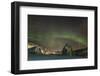Northern Lights over Port City in Norway in Winter with Stars and Stones in the Foreground-Niki Haselwanter-Framed Photographic Print