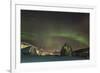 Northern Lights over Port City in Norway in Winter with Stars and Stones in the Foreground-Niki Haselwanter-Framed Photographic Print