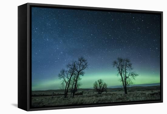 Northern Lights over the High Plains of Montana-Steven Gnam-Framed Stretched Canvas