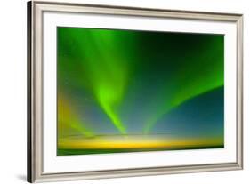 Northern Lights over the Sea, Beaufort Sea, ANWR, Alaska, USA-Steve Kazlowski-Framed Photographic Print