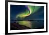 Northern Lights over Thingvallavatn or Lake Thingvellir. Thingvellir National Park. Iceland-null-Framed Photographic Print