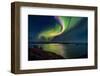 Northern Lights over Thingvallavatn or Lake Thingvellir. Thingvellir National Park. Iceland-null-Framed Premium Photographic Print