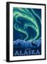 Northern Lights, Yukon, Alaska-Lantern Press-Framed Art Print