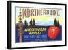 Northern Line Apple Label-null-Framed Art Print