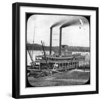 Northern Line Packet Company Paddle Steamer Lake Superior, USA, C1870S-null-Framed Photographic Print