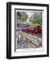 Northern Line Train on It's Way to Kennington Via Charing Cross Emerges Overground from a Tunnel-Raymond Way-Framed Art Print