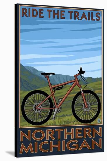 Northern Michigan - Ride the Trails-Lantern Press-Stretched Canvas