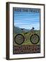 Northern Michigan - Ride the Trails-Lantern Press-Framed Art Print