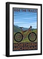 Northern Michigan - Ride the Trails-Lantern Press-Framed Art Print