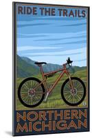 Northern Michigan - Ride the Trails-Lantern Press-Mounted Art Print