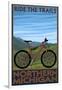 Northern Michigan - Ride the Trails-Lantern Press-Framed Art Print