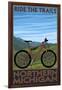 Northern Michigan - Ride the Trails-Lantern Press-Framed Art Print