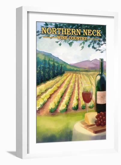 Northern Neck, Virginia - Vineyard Scene-Lantern Press-Framed Art Print