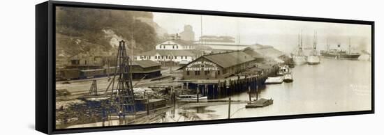 Northern Pacific Dock, Circa 1912-B.L. Aldrich-Framed Stretched Canvas