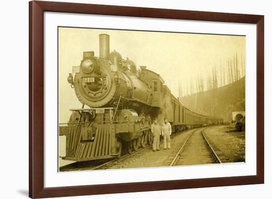 Northern Pacific Locomotive, Point Defiance, Tacoma, WA, ca. 1914-null-Framed Giclee Print