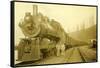 Northern Pacific Locomotive, Point Defiance, Tacoma, WA, ca. 1914-null-Framed Stretched Canvas