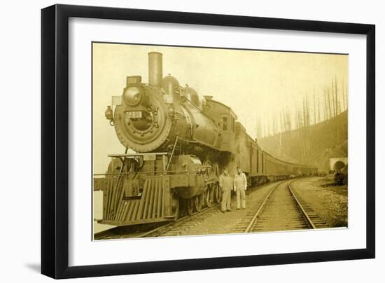 Northern Pacific Locomotive, Point Defiance, Tacoma, WA, ca. 1914-null-Framed Premium Giclee Print