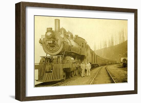 Northern Pacific Locomotive, Point Defiance, Tacoma, WA, ca. 1914-null-Framed Giclee Print