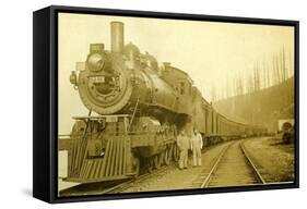 Northern Pacific Locomotive, Point Defiance, Tacoma, WA, ca. 1914-null-Framed Stretched Canvas