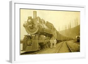 Northern Pacific Locomotive, Point Defiance, Tacoma, WA, ca. 1914-null-Framed Giclee Print