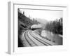 Northern Pacific Train in Yakima Canyon, 1915-Asahel Curtis-Framed Giclee Print