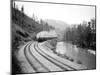 Northern Pacific Train in Yakima Canyon, 1915-Asahel Curtis-Mounted Giclee Print