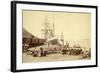 Northern Pacific Wharf, Tacoma, Washington, ca. 1890-Thomas Rutter-Framed Giclee Print