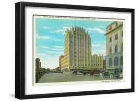 Northern View of Bannock St, Exterior View of Hotel Boise - Boise, ID-Lantern Press-Framed Art Print