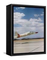 Northrop T-38 Talon Supersonic Jet Trainer Taking Off-null-Framed Stretched Canvas