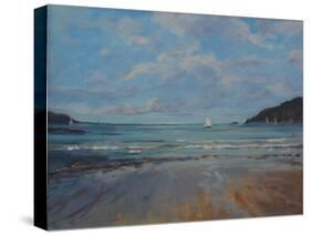 Northsands Salcombe, Sailing , 2016-Jennifer Wright-Stretched Canvas