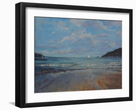 Northsands Salcombe, Sailing , 2016-Jennifer Wright-Framed Giclee Print