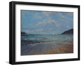 Northsands Salcombe, Sailing , 2016-Jennifer Wright-Framed Giclee Print