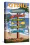 Northshore, Oahu, Hawaii - Sign Destinations-Lantern Press-Stretched Canvas