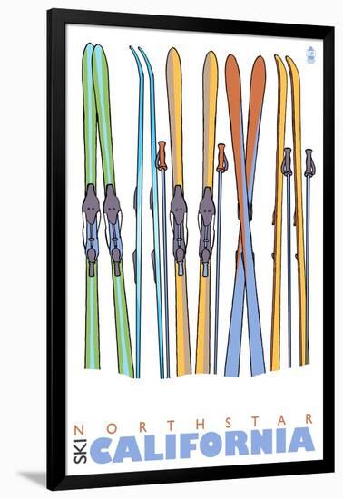 Northstar, California, Skis in the Snow-Lantern Press-Framed Art Print