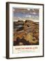 Northumberland, England - Hadrian's Wall and Sheep British Rail Poster-Lantern Press-Framed Art Print