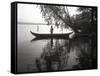 Northwest Indian Style Canoe on a Lake Washington, 1905-1906-Ashael Curtis-Framed Stretched Canvas