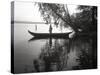 Northwest Indian Style Canoe on a Lake Washington, 1905-1906-Ashael Curtis-Stretched Canvas