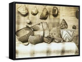 Northwest Native American Baskets-Asahel Curtis-Framed Stretched Canvas