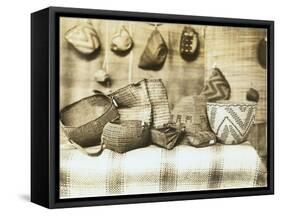 Northwest Native American Baskets-Asahel Curtis-Framed Stretched Canvas