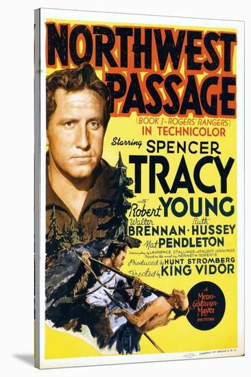 NORTHWEST PASSAGE, left: Spencer Tracy on midget window card, 1940-null-Stretched Canvas