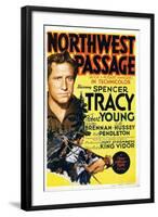 NORTHWEST PASSAGE, left: Spencer Tracy on midget window card, 1940-null-Framed Art Print