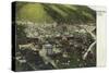 Northwestern Aerial View of Town - Wallace, ID-Lantern Press-Stretched Canvas