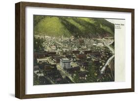 Northwestern Aerial View of Town - Wallace, ID-Lantern Press-Framed Art Print