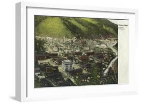 Northwestern Aerial View of Town - Wallace, ID-Lantern Press-Framed Art Print