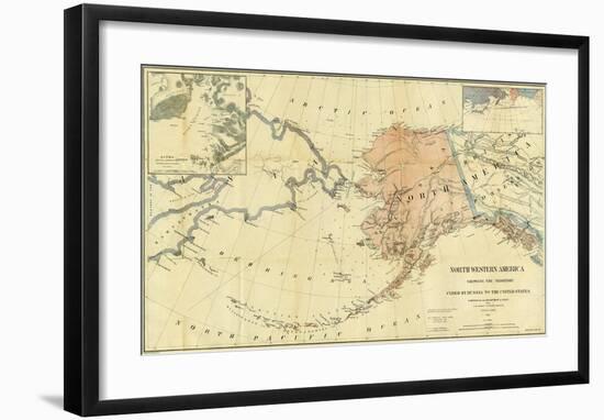 Northwestern America Showing the Territory Ceded by Russia to the United States, c.1867-Charles Sumner-Framed Art Print