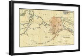 Northwestern America Showing the Territory Ceded by Russia to the United States, c.1867-Charles Sumner-Framed Art Print