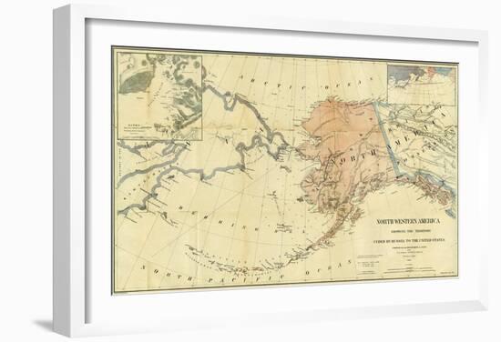 Northwestern America Showing the Territory Ceded by Russia to the United States, c.1867-Charles Sumner-Framed Art Print