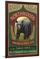 Northwoods, Maine Black Bear Ale-Lantern Press-Framed Art Print